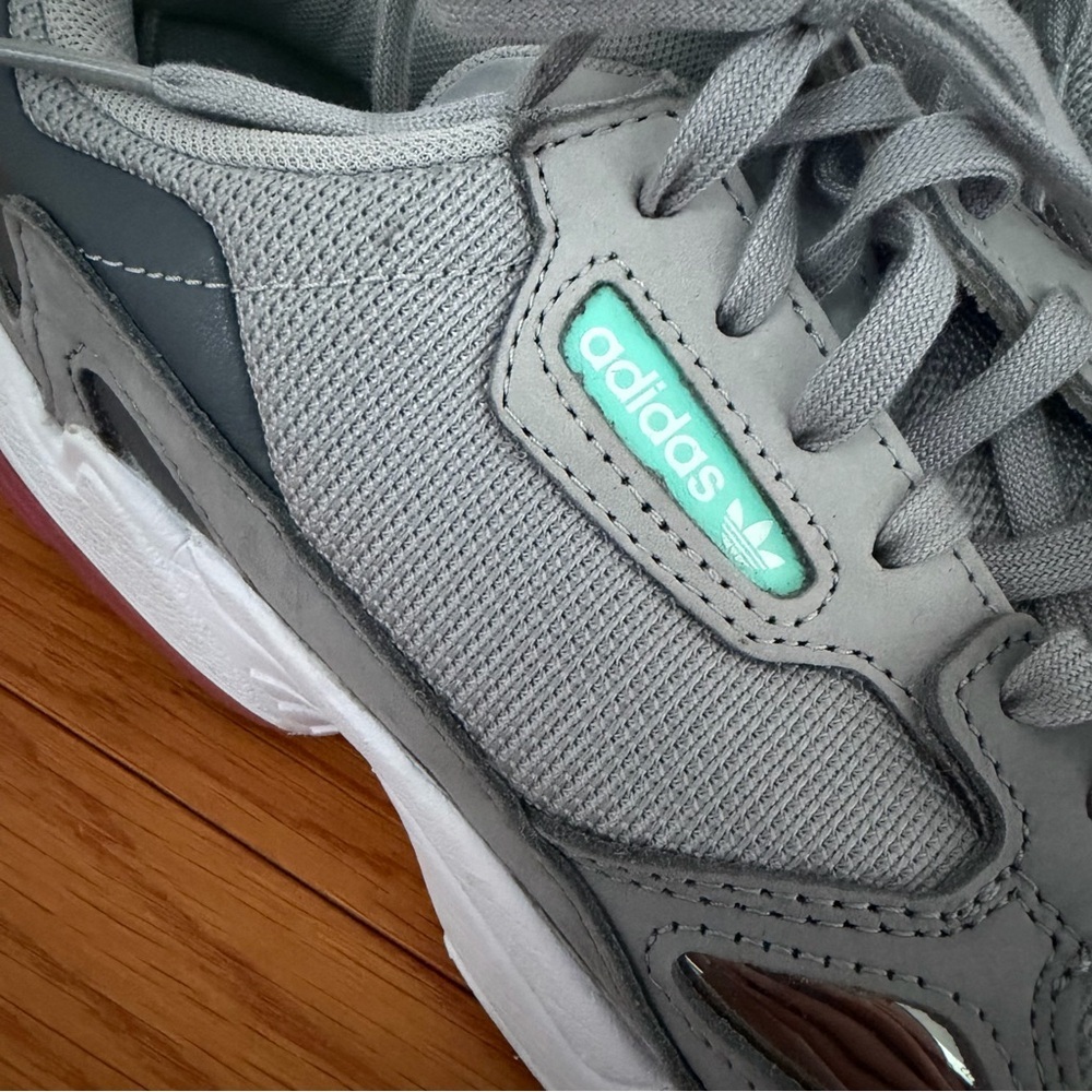Adidas Originals Falcon Gray Sneakers Women’s Size 7.5 Retro Running Shoe - Picture 6 of 11